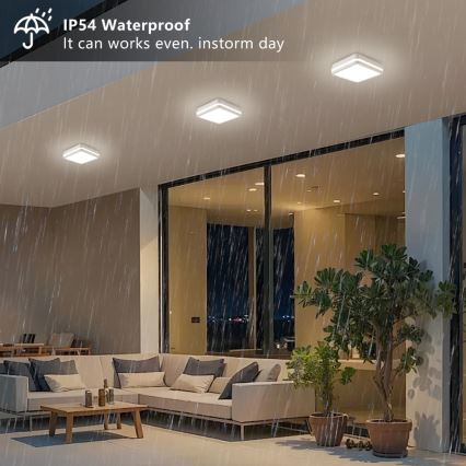 Brilagi - LED spoljno svetlo sa senzorom BENE LED/24W/230V 26x26 cm belo IP54