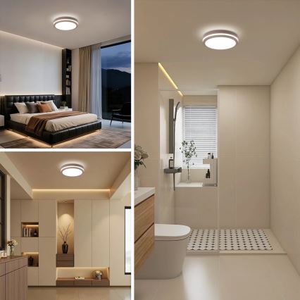 Brilagi - LED spoljašnja svetiljka sa senzorom BENE LED/24W/230V prečnik 26 cm braon IP54