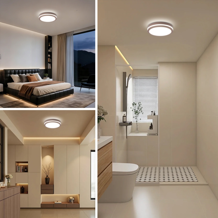Brilagi - LED spoljašnja svetiljka sa senzorom BENE LED/24W/230V prečnik 26 cm braon IP54