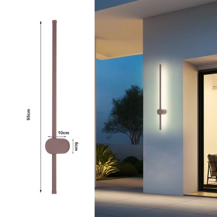 Brilagi - LED spoljašnje zidno svetlo AURA LED/12W/230V 3000K IP54 65 cm braon CRI 90