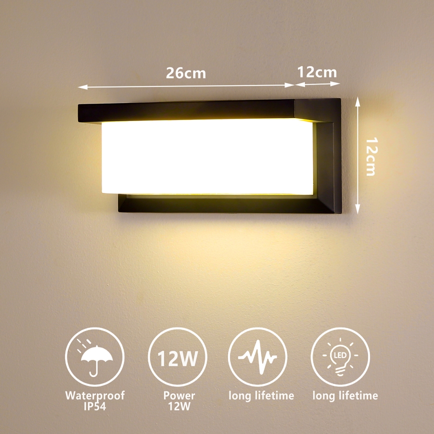 Brilagi - LED spoljno zidno svetlo BRICKY LED/12W/230V crna IP54
