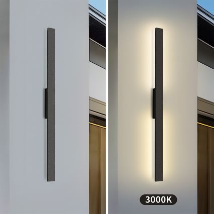 Brilagi - LED spoljna zidna lampa LUNA LED/24W/230V 3000K IP65 100 cm crna CRI 90