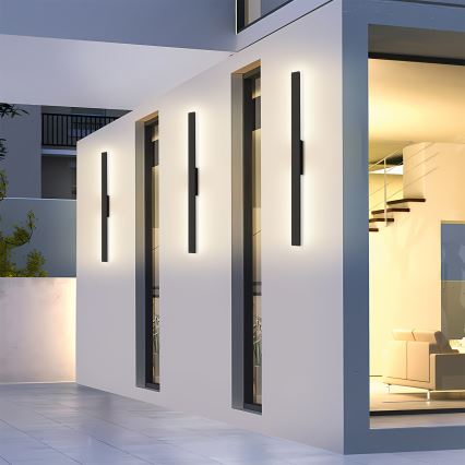 Brilagi - LED spoljna zidna lampa LUNA LED/24W/230V 3000K IP65 100 cm crna CRI 90