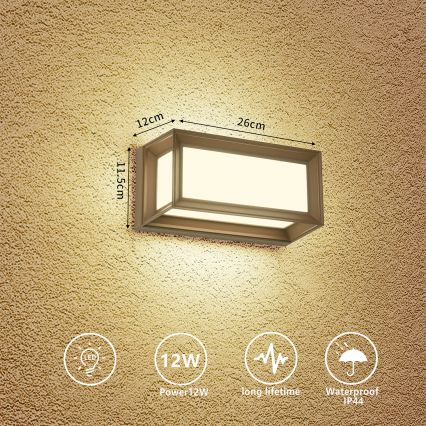 Brilagi - LED Spoljno zidno svetlo PARKER LED/12W/230V braon IP44