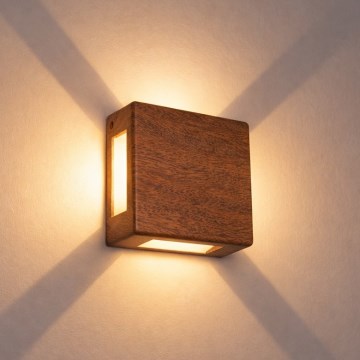 Brilagi - LED spoljno zidno svetlo QUADRAY 6W/230V, drveni dekor, IP54