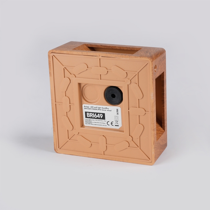 Brilagi - LED spoljno zidno svetlo QUADRAY 6W/230V, drveni dekor, IP54