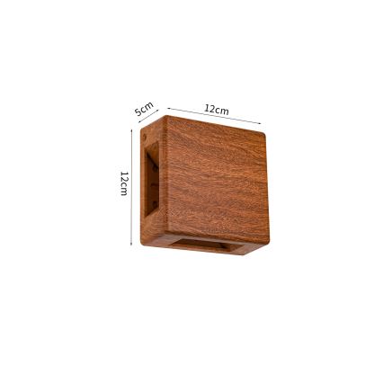 Brilagi - LED spoljno zidno svetlo QUADRAY 6W/230V, drveni dekor, IP54