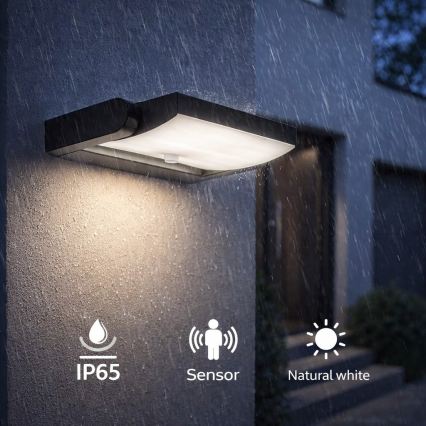 Brilagi - LED spoljno zidno svetlo sa senzorom ANKLE LED/18W/230V 4000K IP65 antracit