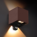 Brilagi - LED spoljno zidno svetlo sa senzorom CUBE LED/6W/230V braon IP65