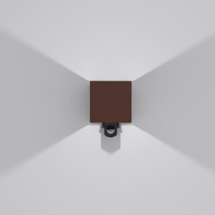 Brilagi - LED spoljno zidno svetlo sa senzorom CUBE LED/6W/230V braon IP65