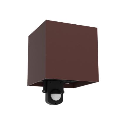 Brilagi - LED spoljno zidno svetlo sa senzorom CUBE LED/6W/230V braon IP65