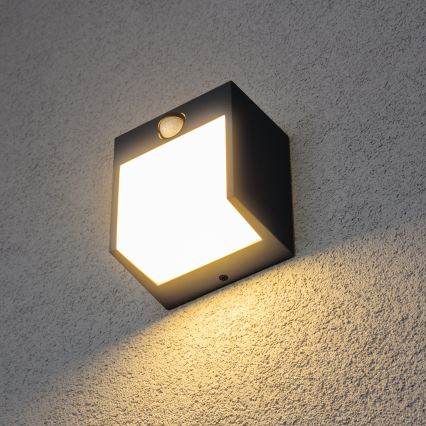 Brilagi - LED spoljašnje zidno svetlo sa senzorom TERNI LED/12W/230V antracit IP44