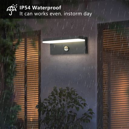 Brilagi - LED spoljašnja zidna svetiljka sa senzorom TESSI LED/10W/230V antracitna IP54