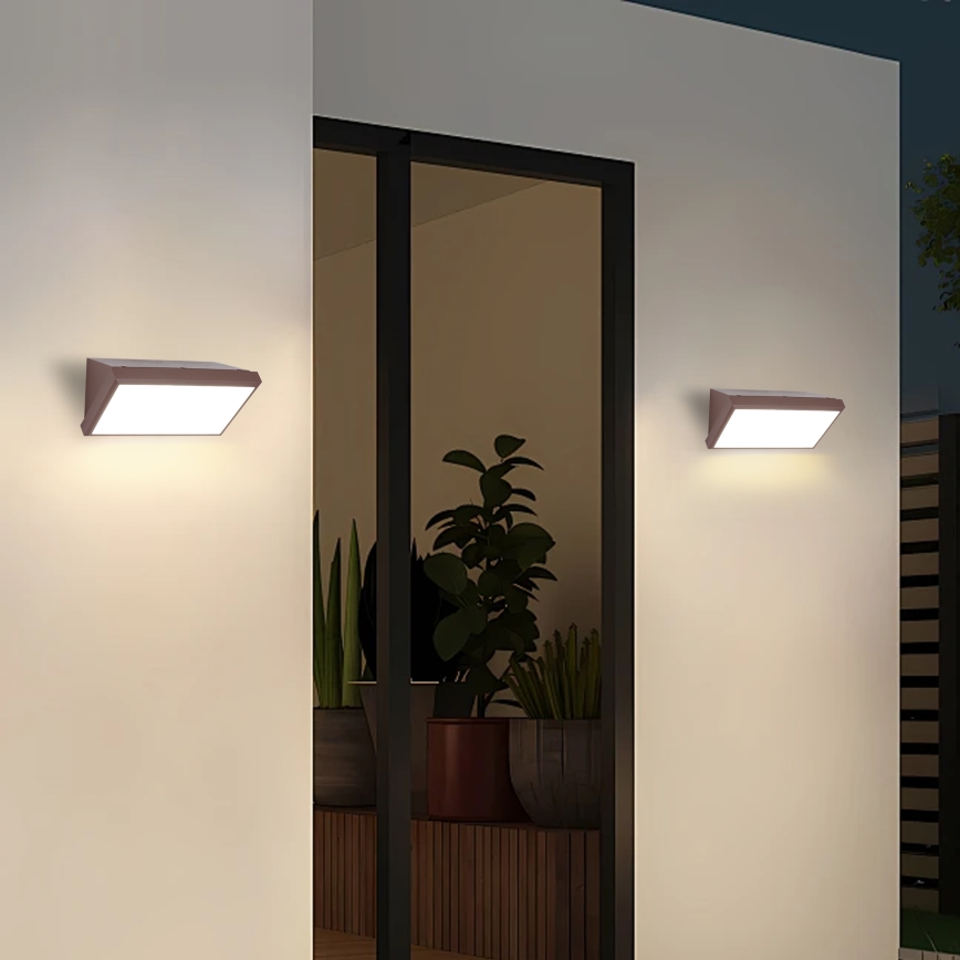 Brilagi - LED spoljašnje zidno svetlo sa senzorom TRIANGLE LED/20W/230V braon IP65