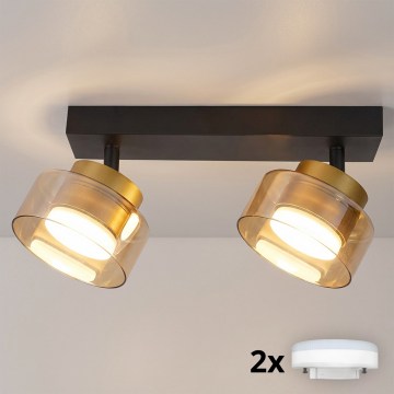 Brilagi - LED Spot lampa AURA LUX 2xGX53/30W/230V crna/zlatna