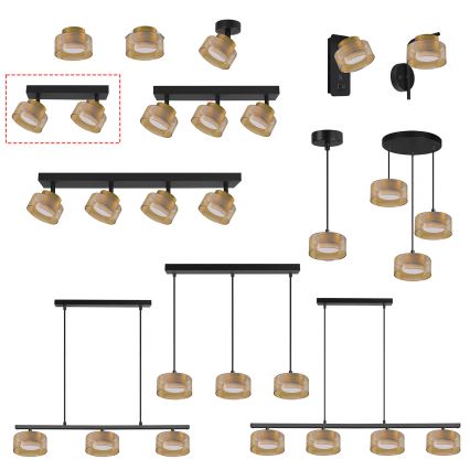Brilagi - LED Spot lampa AURA LUX 2xGX53/30W/230V crna/zlatna