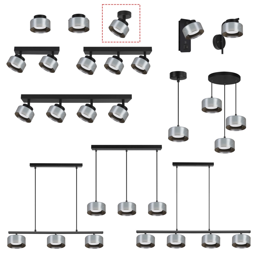 Brilagi - LED Spot svetiljka AURA LUX 1xGX53/30W/230V, prečnik 13 cm, crna/zadimljena