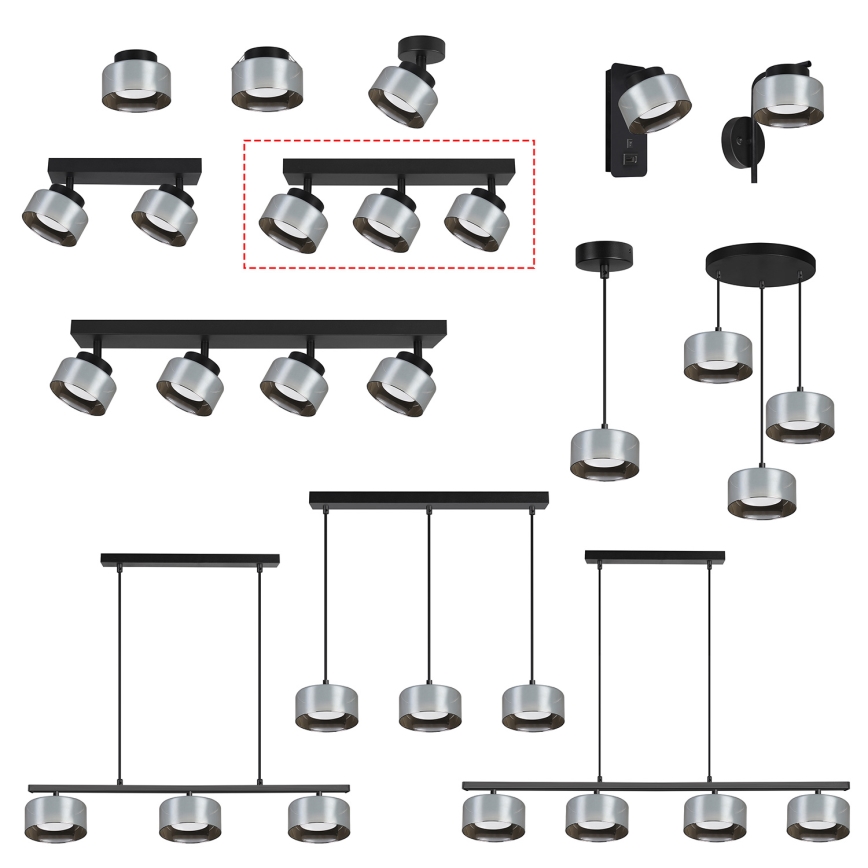 Brilagi - LED Spot svetiljka AURA LUX 3xGX53/30W/230V crna/zadimljena