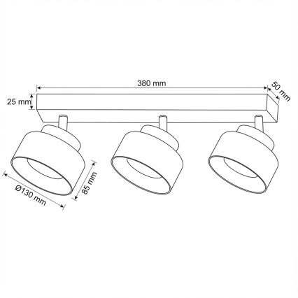 Brilagi - LED Spot svetiljka AURA LUX 3xGX53/30W/230V crna/zlatna