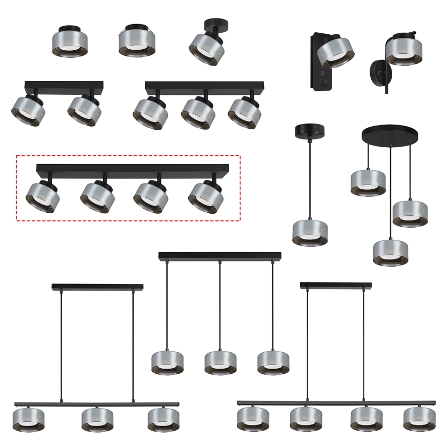Brilagi - LED Spot svetiljka AURA LUX 4xGX53/30W/230V crna/dimljena