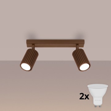 Brilagi - LED spot svetiljka CRESTO 2xGU10/10W/230V braon