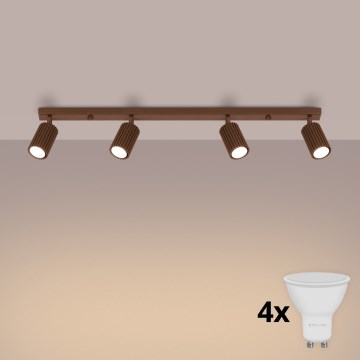 Brilagi - LED spot svetiljka CRESTO 4xGU10/10W/230V braon