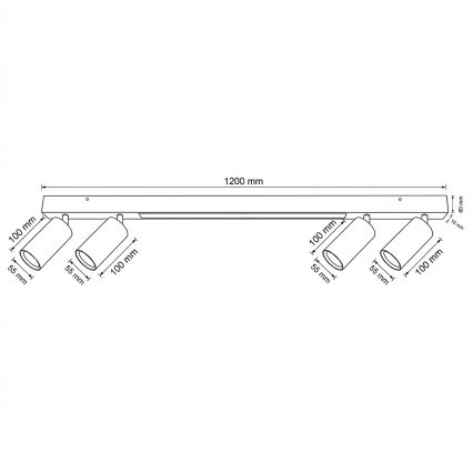 Brilagi - LED spot svetiljka SELE 4xGU10/30W/230V + LED/25W bela