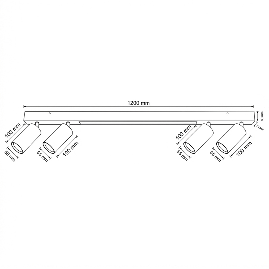 Brilagi - LED spot svetiljka SELE 4xGU10/30W/230V + LED/25W bela