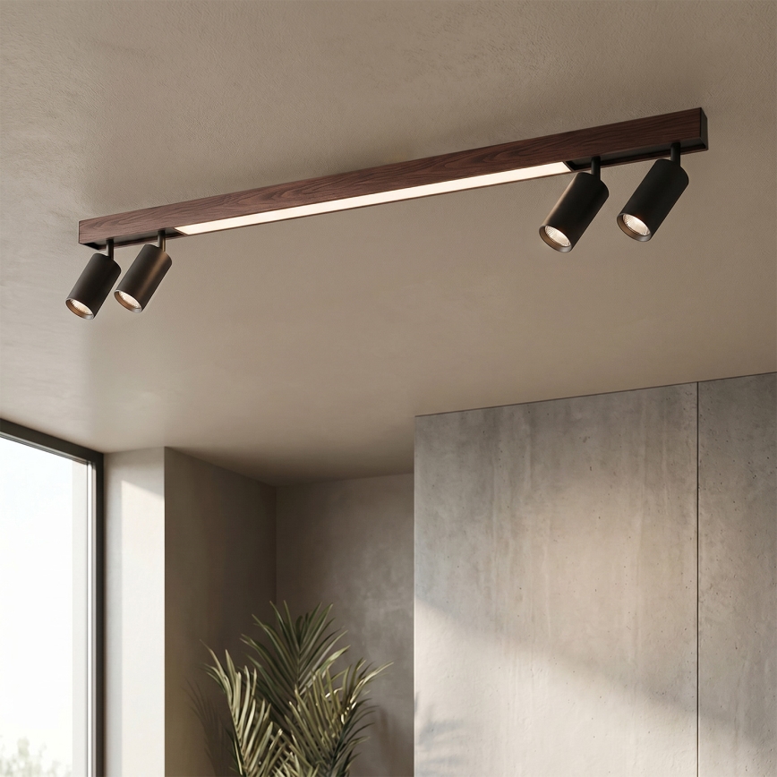 BRILAGI - LED spot svetiljka SELE 4xGU10/30W/230V + LED/25W crna/dekor trešnje