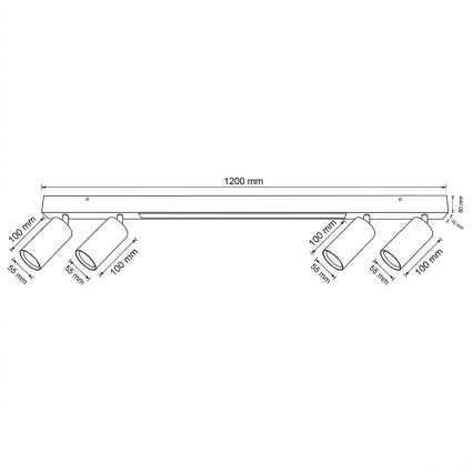BRILAGI - LED spot svetiljka SELE 4xGU10/30W/230V + LED/25W crna/dekor trešnje