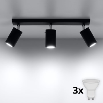 Brilagi - LED spot svetlo ASMUS 3xGU10/7W/230V crna