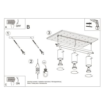 Brilagi - LED spot svetlo ASMUS 3xGU10/7W/230V crna