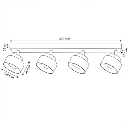 Brilagi - LED Spot svetlo AURA LUX 4xGX53/30W/230V crna/zlatna