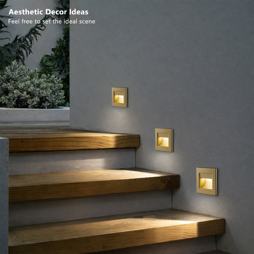 Brilagi - LED stepenišna svetiljka STEP LIGHT LED/1,5W/230V IP44 zlatna