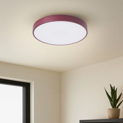 Brilagi - LED prigušiva plafonska svetiljka POOL LED/36W/230V 3000-6000K prečnik 30 cm bordo + daljinski upravljač