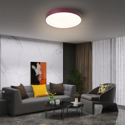Brilagi - LED prigušiva plafonska svetiljka POOL LED/36W/230V 3000-6000K prečnik 30 cm bordo + daljinski upravljač