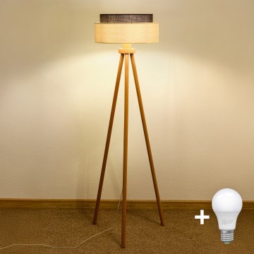 Brilagi - LED Stojeća lampa BOHO STYLE 1xE27/15W/230V krem/braon
