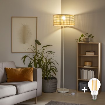 Brilagi - LED stojeća lampa CERIA 1xE27/40W/230V prečnik 25 cm bambus/bela