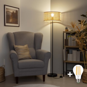Brilagi - LED stojeća lampa CERIA 1xE27/40W/230V, prečnik 40 cm, bambus/crna