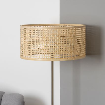 Brilagi - LED stojeća lampa CERIA 1xE27/40W/230V Ø 25 cm bambus/mat hrom