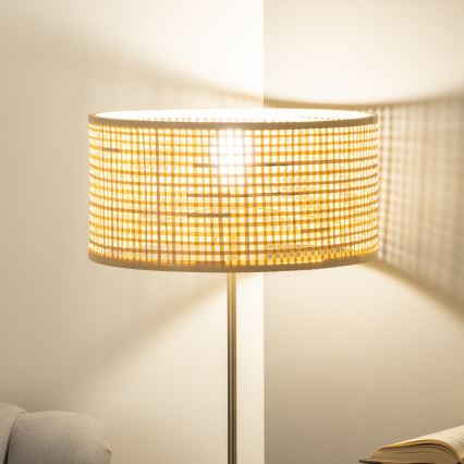 Brilagi - LED stojeća lampa CERIA 1xE27/40W/230V Ø 25 cm bambus/mat hrom