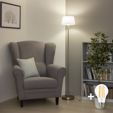 Brilagi - LED Stojeća lampa CERIA 1xE27/40W/230V Ø 25 cm bela/matni hrom