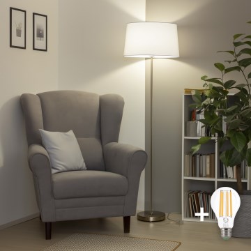 Brilagi - LED stojeća lampa CERIA 1xE27/40W/230V Ø 45 cm bela/mat hrom