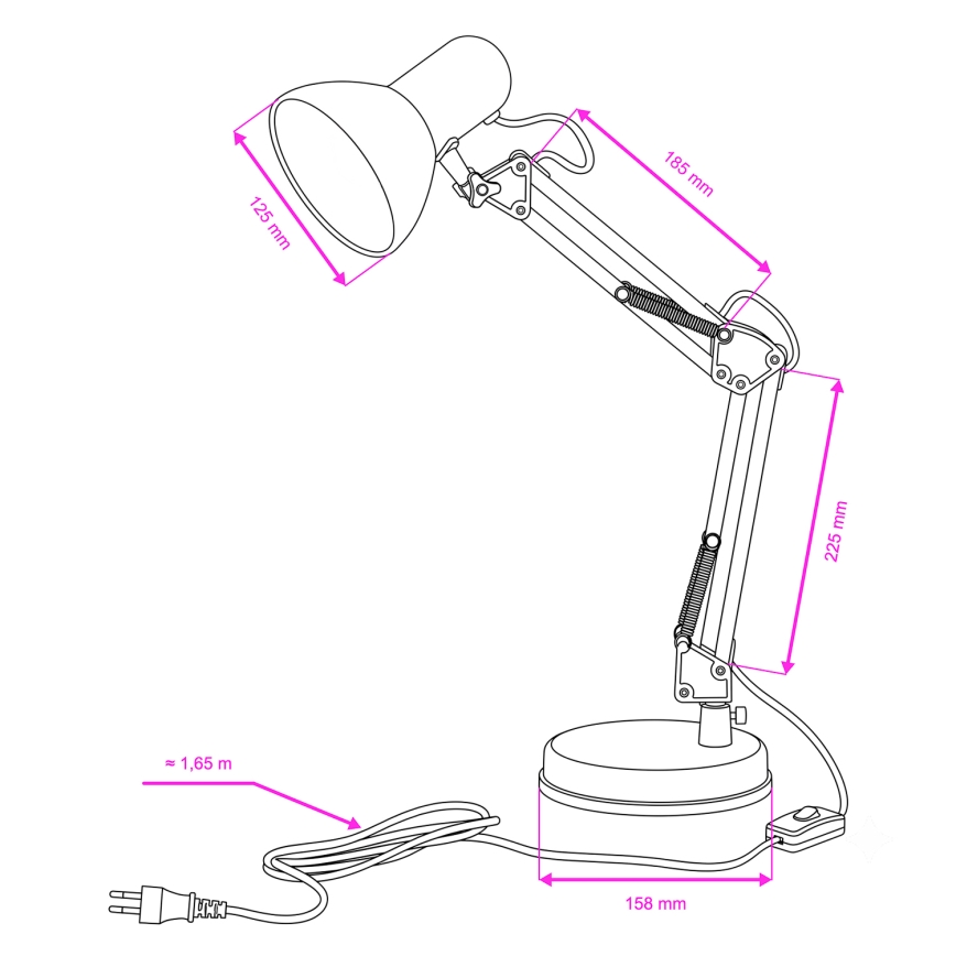 BRILAGI - LED stona lampa ROMERO 1xE27/10W/230V crna