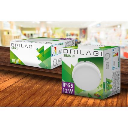 Brilagi - LED stropna industrijska svetiljka SIMA LED/12W/230V IP65 bela