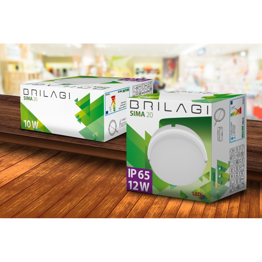 Brilagi - LED stropna industrijska svetiljka SIMA LED/12W/230V IP65 crna