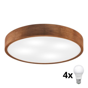Brilagi - LED stropna lampa CARVALHO 4xE27/60W/230V hrast trešnja prečnik 57,5 cm