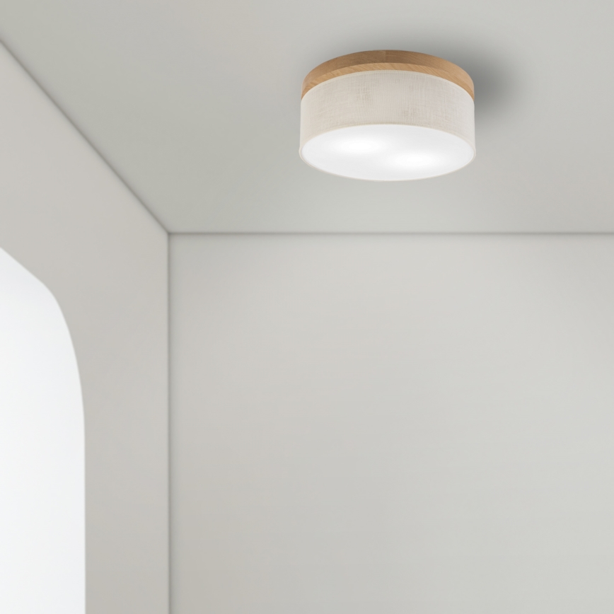 Brilagi - LED stropna svetiljka BELLADONNA 2xE27/15W/230V, prečnika 40 cm, krem/hrast