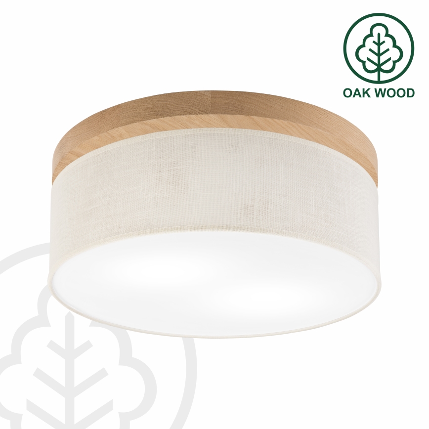 Brilagi - LED stropna svetiljka BELLADONNA 2xE27/15W/230V, prečnika 40 cm, krem/hrast
