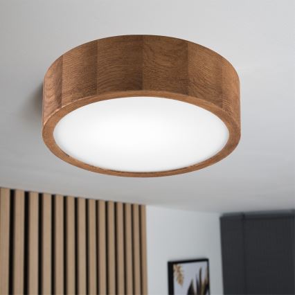 Brilagi - LED stropna svetiljka CARVALHO 1xE27/60W/230V hrast-trešnja Ø 27 cm